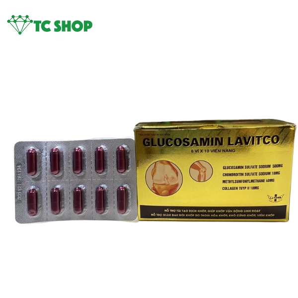 Glucosamin Lavitco vỉ và hộp