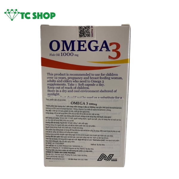Omega 3 1000mg hỗ trợ bổ sung DHA