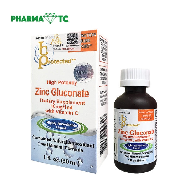 Hộp và chai ZinC-Gluconate