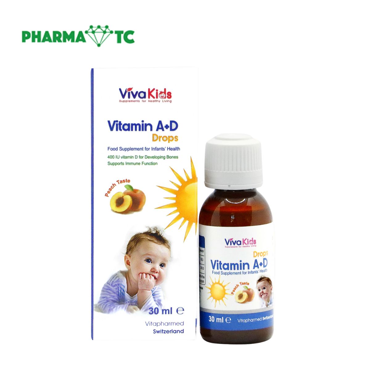 VivaKids Vitamin A+D Drops hộp và lọ
